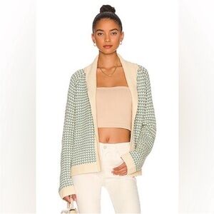 The Great Cream and Green Knit Cardigan